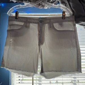 Just black white shorts sz 31 w/4.5 inseam Romeo distressed cuffed frayed hem